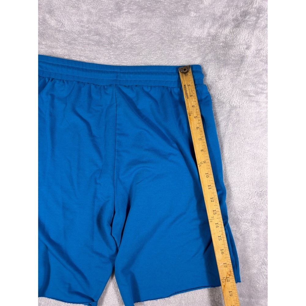 Gymshark Mens Size M Blue Raw Hem Fleece Sweat Shorts Athletic Drawstring Gym - Picture 7 of 10